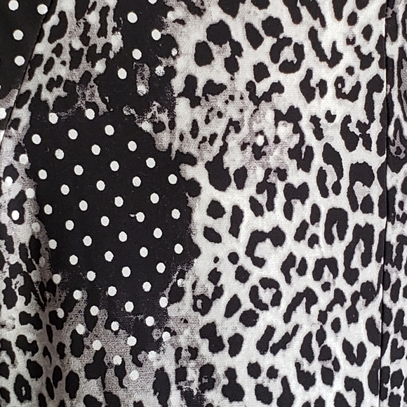 Susan Lawrence polkadot and cheetah print blouse size small - Picture 6 of 8